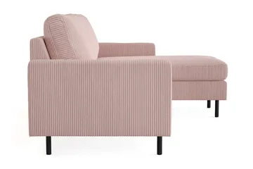 Peppe 3-seters Vendbar L-formet Divansofa i Manchester - Rosa - Møbler - Sofaer - Sofaer med sjeselong - 3 seters sofa med divan