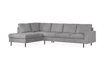 Peppe 4-seters Venstrevendt L-formet Sjeselongsofa i Manchester - Mørk grå - Møbler - Sofaer - Sofaer med sjeselong - 4 seters sofa med divan