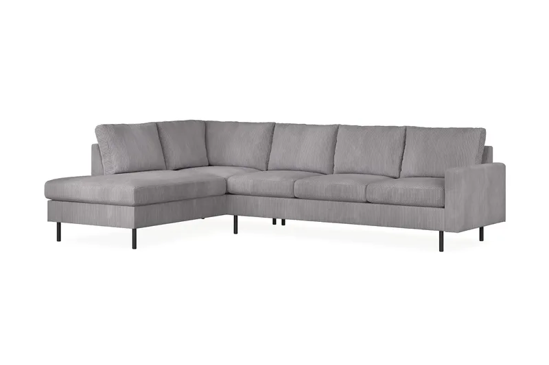 Peppe 4-seters Venstrevendt L-formet Sjeselongsofa i Manchester - Mørk grå - Møbler - Sofaer - Sofaer med sjeselong - 4 seters sofa med divan