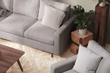 Peppe 4-seters Venstrevendt L-formet Sjeselongsofa i Manchester - Mørk grå - Møbler - Sofaer - Sofaer med sjeselong - 4 seters sofa med divan