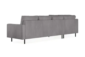 Peppe 4-seters Venstrevendt L-formet Sjeselongsofa i Manchester - Mørk grå - Møbler - Sofaer - Sofaer med sjeselong - 4 seters sofa med divan