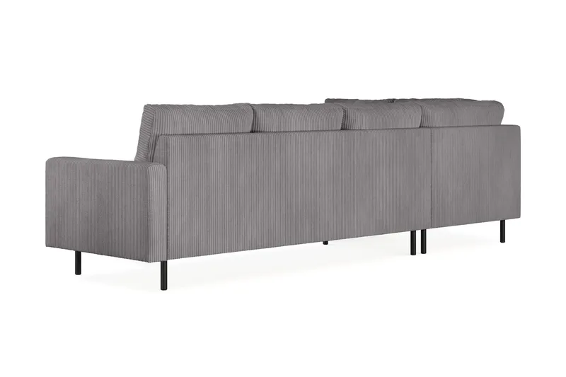 Peppe 4-seters Venstrevendt L-formet Sjeselongsofa i Manchester - Mørk grå - Møbler - Sofaer - Sofaer med sjeselong - 4 seters sofa med divan