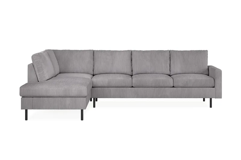 Peppe 4-seters Venstrevendt L-formet Sjeselongsofa i Manchester - Mørk grå - Møbler - Sofaer - Sofaer med sjeselong - 4 seters sofa med divan