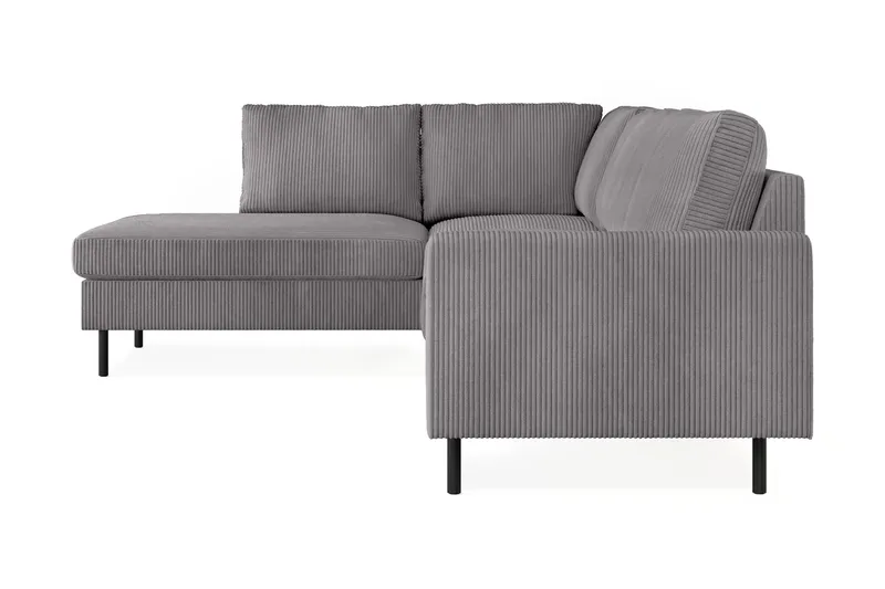 Peppe 4-seters Venstrevendt L-formet Sjeselongsofa i Manchester - Mørk grå - Møbler - Sofaer - Sofaer med sjeselong - 4 seters sofa med divan