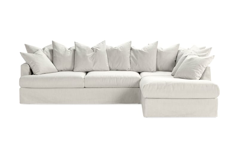 Sofa med Sjeselong Armunia Høyre - Beige - 4 seters sofa med divan - Sofaer med sjeselong