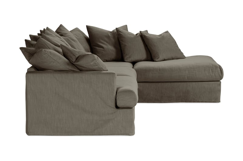 Sofa med Sjeselong Armunia Høyre - Grønn - 4 seters sofa med divan - Sofaer med sjeselong