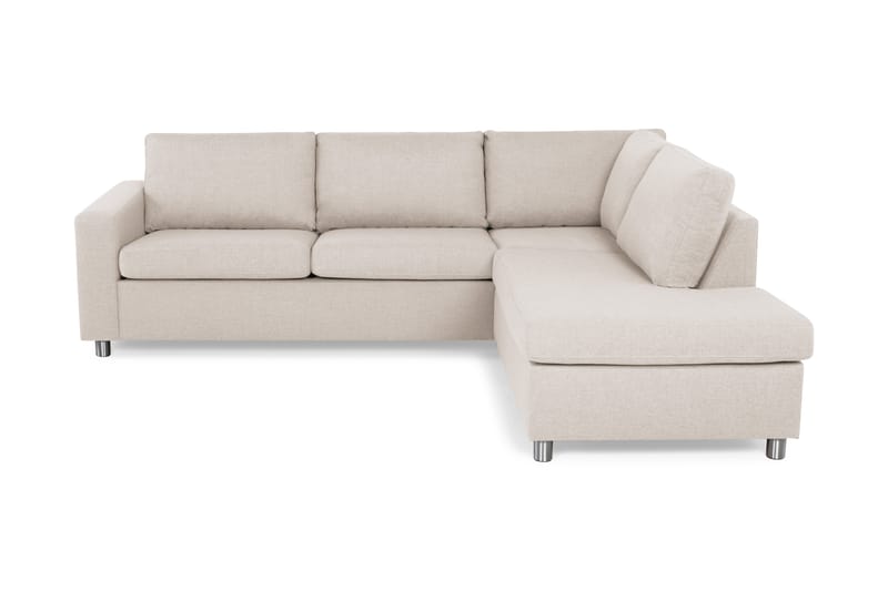 Sofa Nevada 2,5-seter med Sjeselong Høyre - Beige - Sofaer med sjeselong