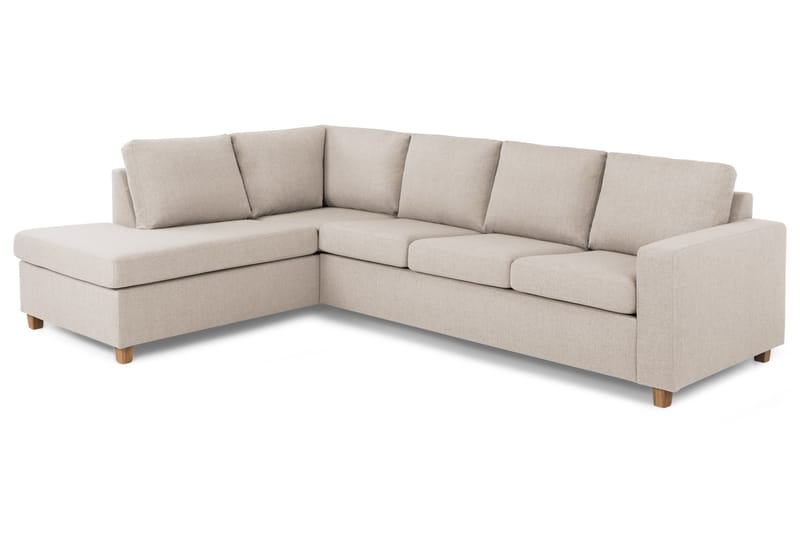 Sofa Nevada 3-seter med Sjeselong Venstre - Beige - Sofaer med sjeselong