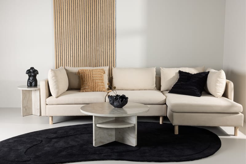 Sofa Zero m/ Divan 3-seter Beige - Venture Home - 3 seters sofa med divan - Sofaer med sjeselong