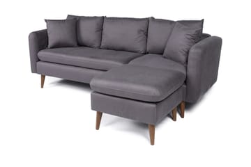 Sofiko Divansofa Høyre - Antrasitt/Natur - Møbler - Sofaer - Sofaer med sjeselong - 4 seters sofa med divan