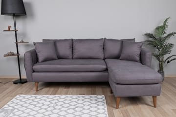 Sofiko Divansofa Høyre - Antrasitt/Natur - Møbler - Sofaer - Sofaer med sjeselong - 4 seters sofa med divan