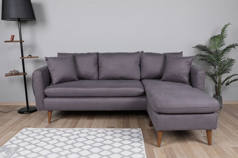Sofiko Divansofa Høyre - Antrasitt/Natur - Møbler - Sofaer - Sofaer med sjeselong - 4 seters sofa med divan