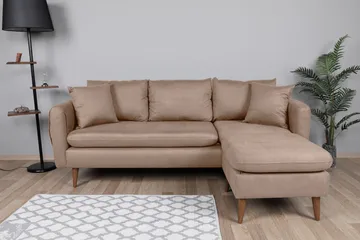 Sofiko Divansofa Høyre - Brun/Natur - Møbler - Sofaer - Sofaer med sjeselong - 4 seters sofa med divan