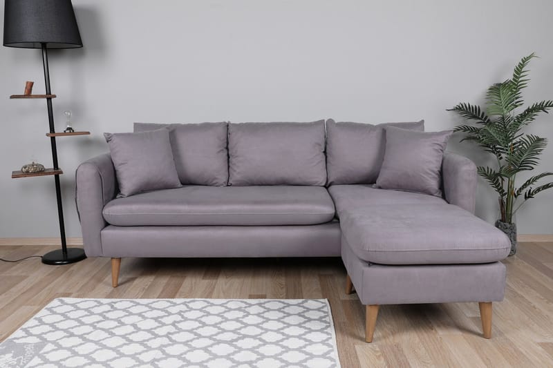 Sofiko Divansofa Høyre - Grå/Natur - Møbler - Sofaer - Sofaer med sjeselong - 4 seters sofa med divan