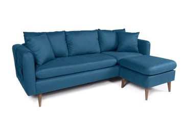 Sofiko Divansofa Høyre - Mørkeblå/Natur - Møbler - Sofaer - Sofaer med sjeselong - 4 seters sofa med divan