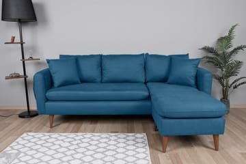 Sofiko Divansofa Høyre - Mørkeblå/Natur - Møbler - Sofaer - Sofaer med sjeselong - 4 seters sofa med divan