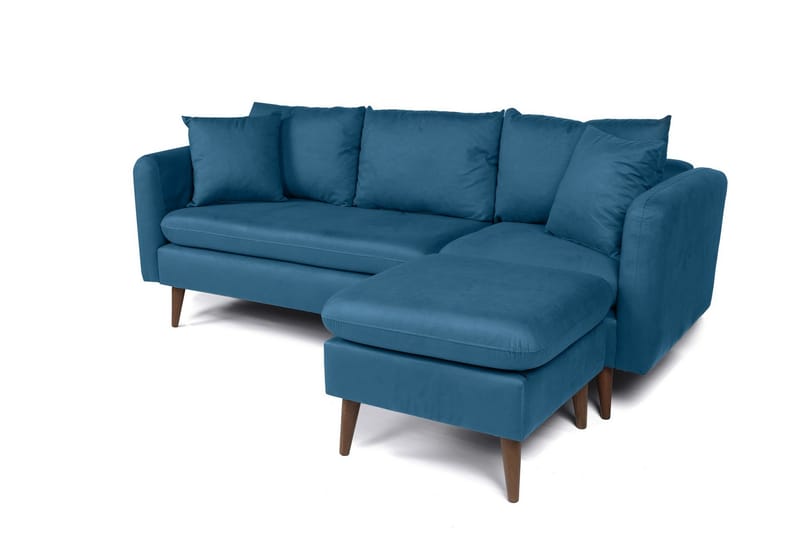 Sofiko Divansofa Høyre - Mørkeblå/Natur - Møbler - Sofaer - Sofaer med sjeselong - 4 seters sofa med divan