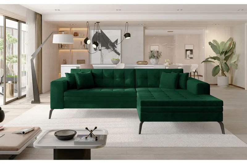 Solangis Divansofa Høyre, Grønn