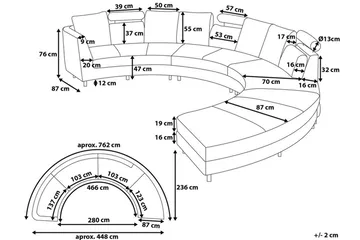 Sovesofa 448 cm - Brun - Møbler - Sofaer - Skinnsofaer