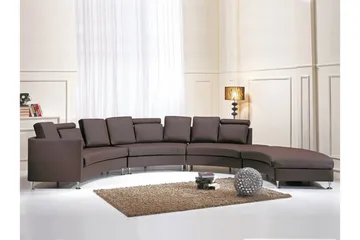 Sovesofa 448 cm - Brun - Møbler - Sofaer - Skinnsofaer