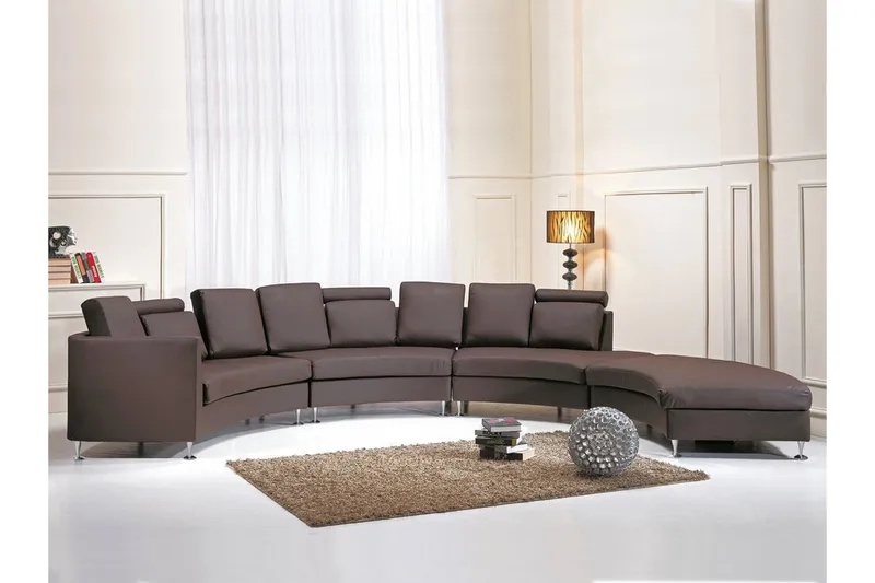 Sovesofa 448 cm - Brun - Møbler - Sofaer - Skinnsofaer