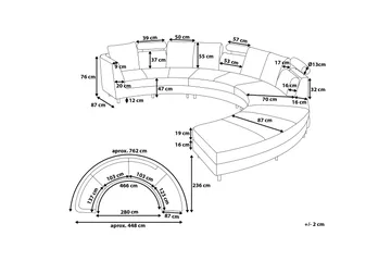 Sovesofa 448 cm - Grå - Møbler - Sofaer
