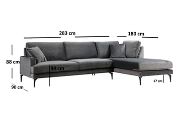 Stacker Hjørnesofa med Divan Høyre - Svart - Møbler - Sofaer - Sofaer med sjeselong