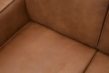 Statement 3-seter Høyre Hjørnesofa med Sjeselong i Kunstlær med Trebein - Cognac - Møbler - Sofaer - Sofaer med sjeselong - 4 seters sofa med divan