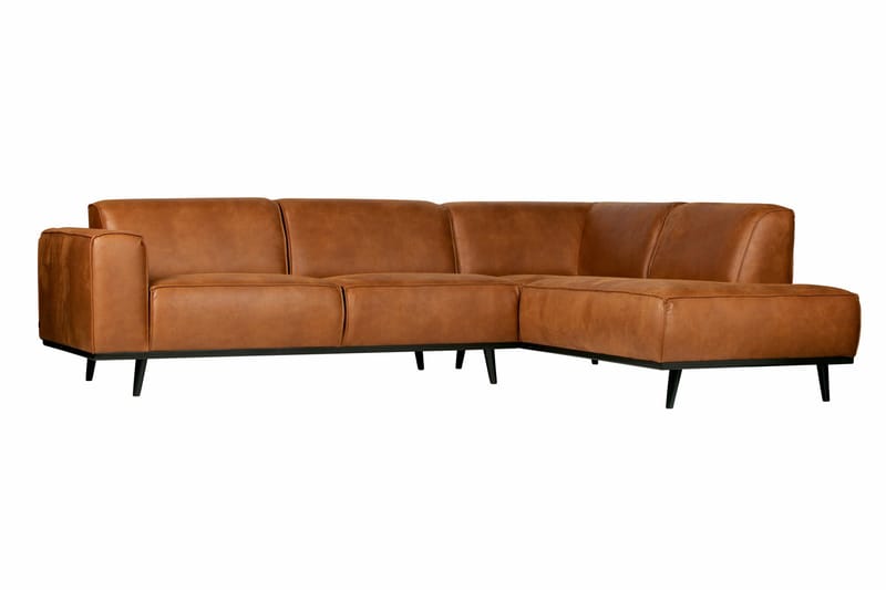 Statement 3-seter Venstre Hjørnesofa med Sjeselong i Kunstlær - Cognac - Møbler - Sofaer - Sofaer med sjeselong - 4 seters sofa med divan