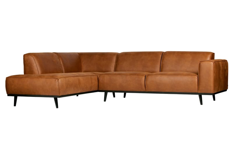 Statement 3-seter Venstre Hjørnesofa med Sjeselong i Kunstlær - Cognac - Møbler - Sofaer - Sofaer med sjeselong - 4 seters sofa med divan