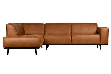 Statement 3-seter Venstre Hjørnesofa med Sjeselong i Kunstlær - Cognac - Møbler - Sofaer - Sofaer med sjeselong - 4 seters sofa med divan