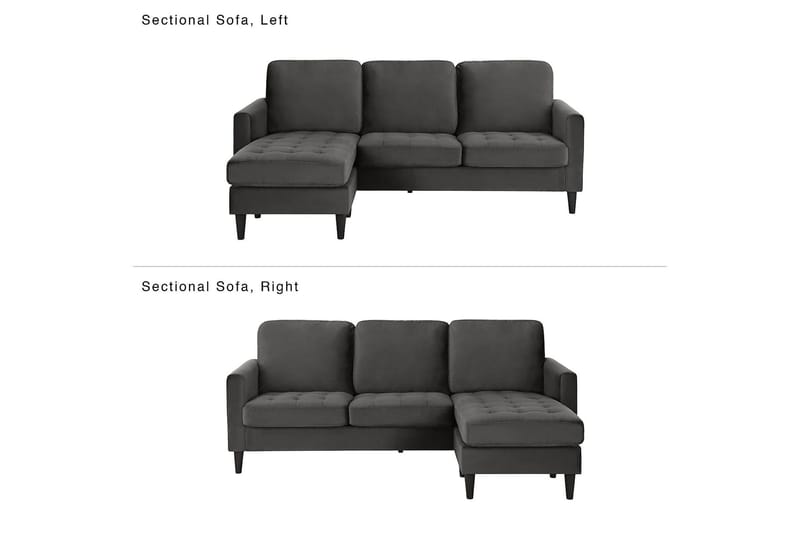 Strummer Divansovesofa Grå - CosmoLiving - Møbler - Sofaer - Sofaer med sjeselong - 3 seters sofa med divan