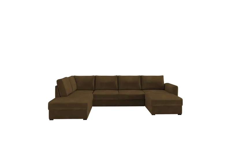 Taberk Sofa med Sjeselong og Divan 4-seter, Brun