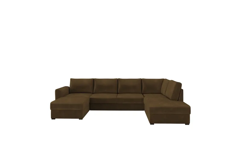 Taberk Sofa med Sjeselong og Divan 4-seter, Brun