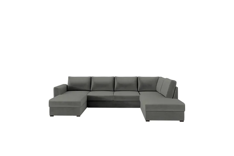 Taberk Sofa med Sjeselong og Divan 4-seter, Grå