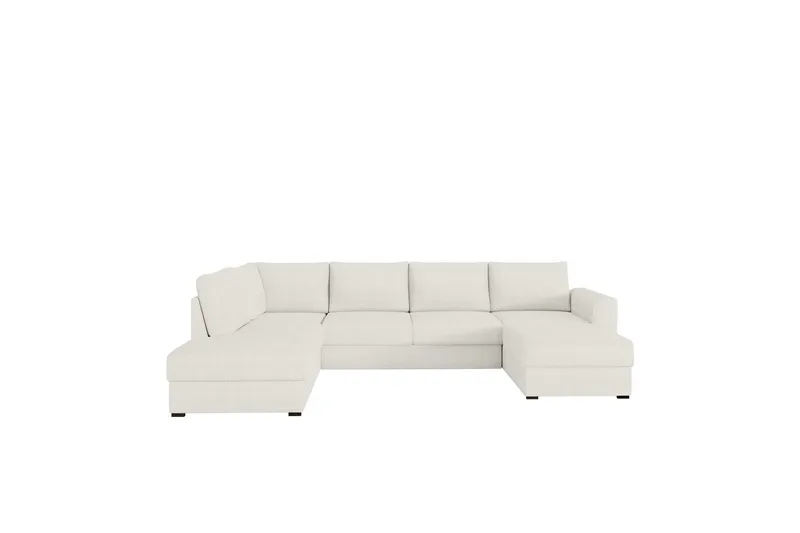 Taberk Sofa med Sjeselong og Divan 4-seter, Hvit