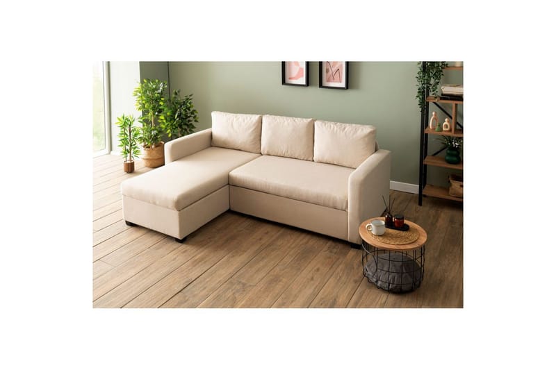 Tareen Sofa med Divan 3-seter - Beige - Møbler - Sofaer - Sofaer med sjeselong - 3 seters sofa med divan