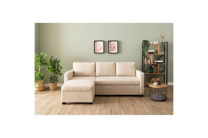 Tareen Sofa med Divan 3-seter - Beige - Møbler - Sofaer - Sofaer med sjeselong - 3 seters sofa med divan