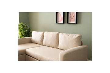Tareen Sofa med Divan 3-seter - Beige - Møbler - Sofaer - Sofaer med sjeselong - 3 seters sofa med divan