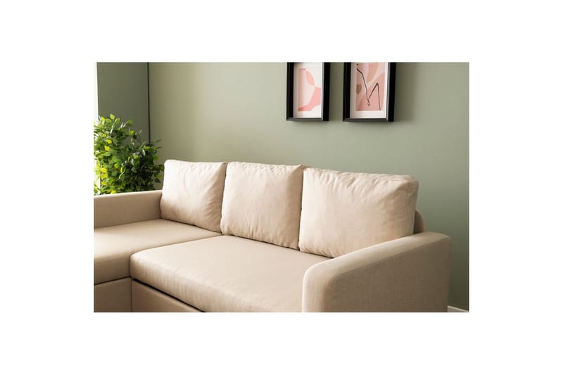 Tareen Sofa med Divan 3-seter - Beige - Møbler - Sofaer - Sofaer med sjeselong - 3 seters sofa med divan