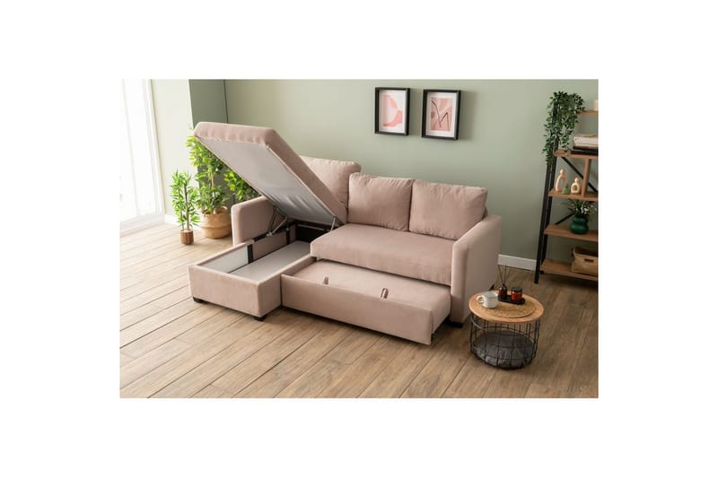 Tareen Sofa med Divan 3-seter - Brun - Møbler - Sofaer - Sofaer med sjeselong - 3 seters sofa med divan