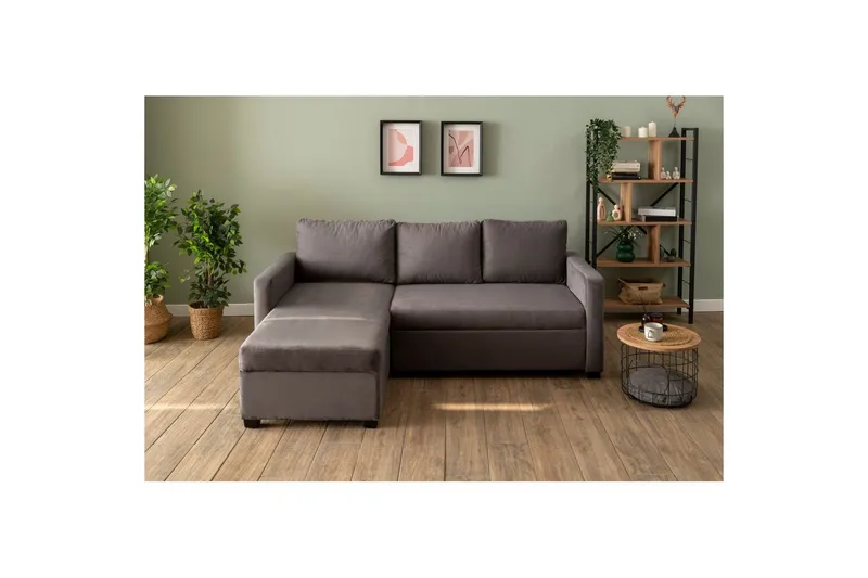 Tareen Sofa med Divan 3-seter - Grå - Møbler - Sofaer - Sofaer med sjeselong - 3 seters sofa med divan
