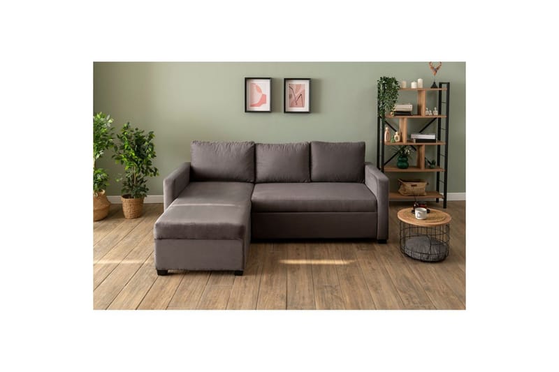 Tareen Sofa med Divan 3-seter - Grå - Møbler - Sofaer - Sofaer med sjeselong - 3 seters sofa med divan