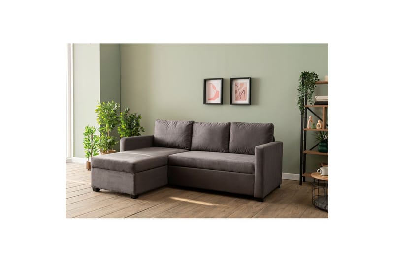 Tareen Sofa med Divan 3-seter - Grå - Møbler - Sofaer - Sofaer med sjeselong - 3 seters sofa med divan