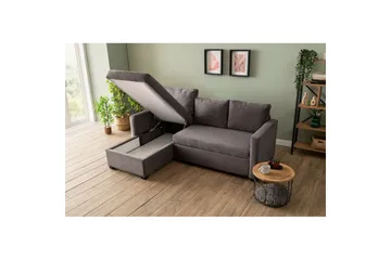Tareen Sofa med Divan 3-seter - Grå - Møbler - Sofaer - Sofaer med sjeselong - 3 seters sofa med divan
