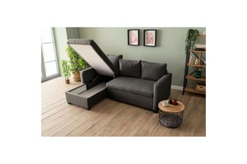 Tareen Sofa med Divan 3-seter - Mørkegrå - Møbler - Sofaer - Sofaer med sjeselong - 3 seters sofa med divan