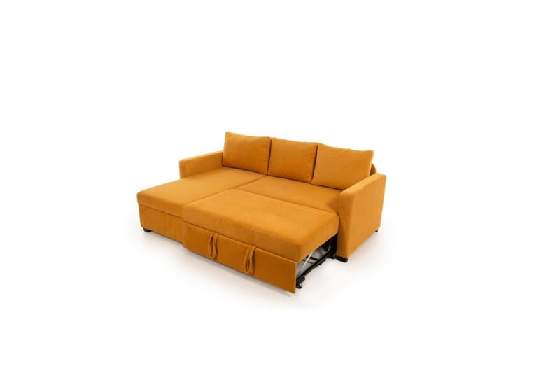 Tareen Sofa med Divan 3-seter - Sennepsgul - Møbler - Sofaer - Sofaer med sjeselong - 3 seters sofa med divan