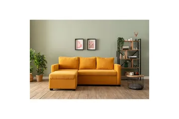 Tareen Sofa med Divan 3-seter - Sennepsgul - Møbler - Sofaer - Sofaer med sjeselong - 3 seters sofa med divan