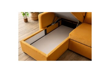 Tareen Sofa med Divan 3-seter - Sennepsgul - Møbler - Sofaer - Sofaer med sjeselong - 3 seters sofa med divan