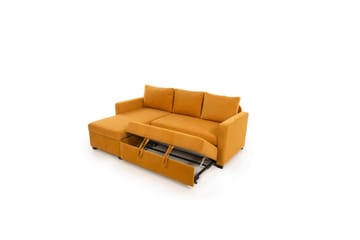 Tareen Sofa med Divan 3-seter - Sennepsgul - Møbler - Sofaer - Sofaer med sjeselong - 3 seters sofa med divan